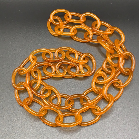 Celluloid Jewelry - CELLULOID Apple Juice Link Necklace, 34”